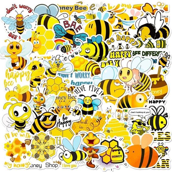 (50 pcs) Honey Bee Stickers Vinyl Stickers for Laptop Water Bottle Scrap… - Picture 8 of 8
